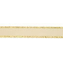 1" Textured Grosgrain Ribbon | Gold Metallic Fringe Cream | 25 Yard Roll
