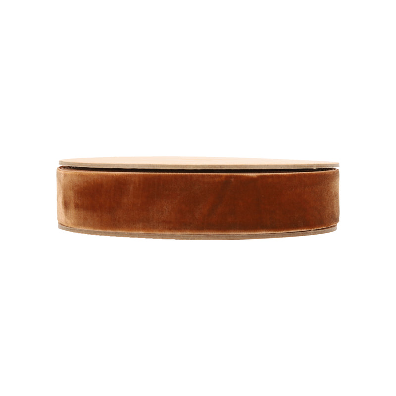 1" Velvet Ribbon | Cognac | 10 Yard Roll