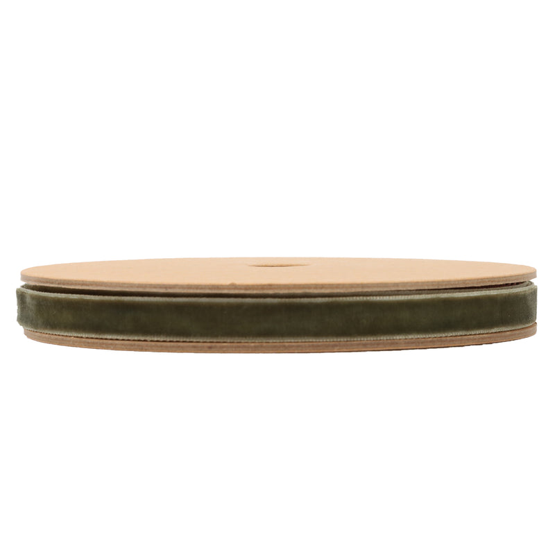 3/8" Velvet Ribbon | Olive | 10 Yard Roll