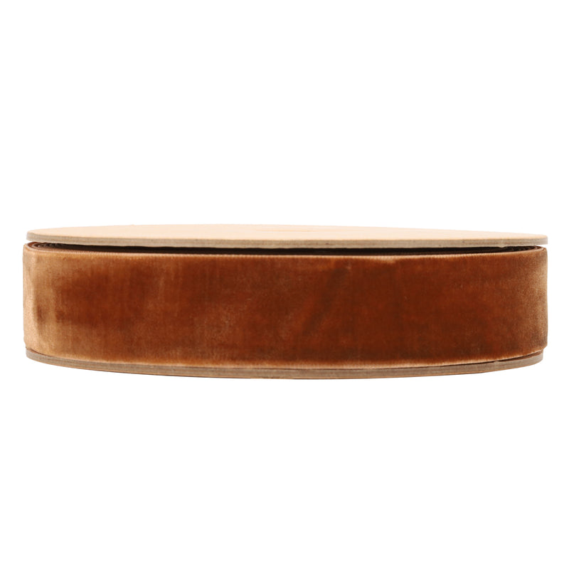1" Velvet Ribbon | Cognac | 10 Yard Roll