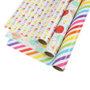 30" x 10' Birthday Wrapping Paper Bundle (3-pack) | Happy Birthday/Balloons/Stripes