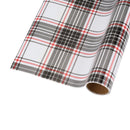 30" x 10' Holiday Wrapping Paper | White/Black Plaid
