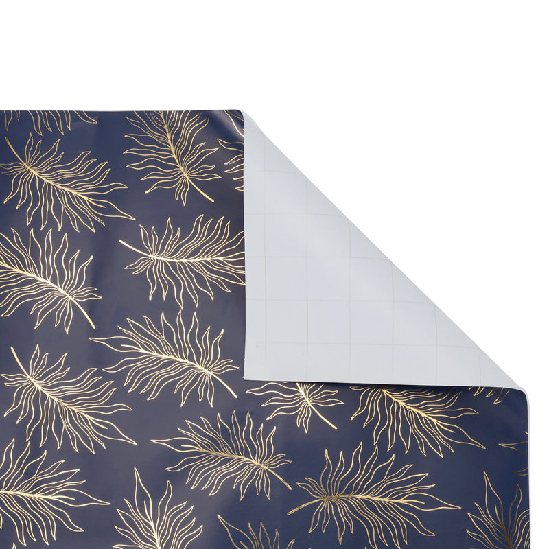 30" x 10' Wrapping Paper | Bontanical Leaf Navy/Gold