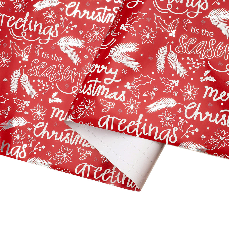 30" x 10' Holiday Wrapping Paper | Seasons Greetings