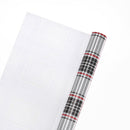 30" x 10' Holiday Wrapping Paper | White/Black Plaid