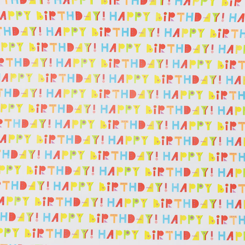 30" x 10' Birthday Wrapping Paper Bundle (3-pack) | Happy Birthday/Balloons/Stripes