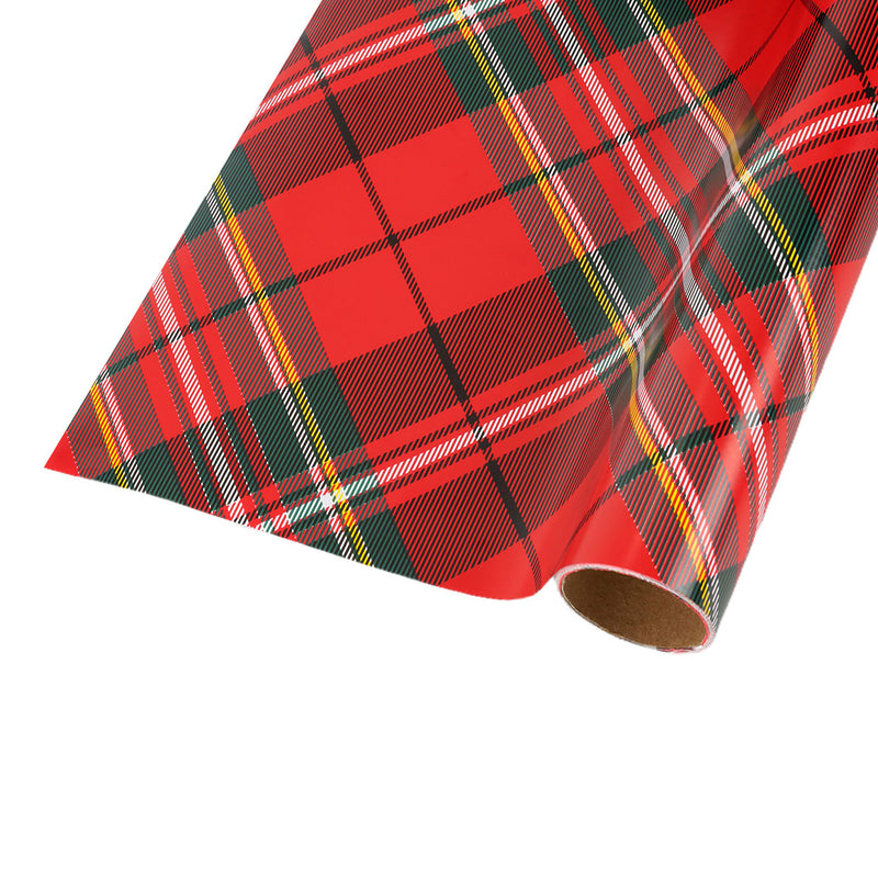 30" x 10' Holiday Wrapping Paper | Red Tartan Plaid