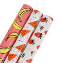 30" x 10' Wrapping Paper Bundle (3-pack) | Strawberry/Watermelon/Banana