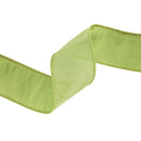 2 1/2" Wired Dupioni Ribbon | Green Apple | 10 Yard Roll