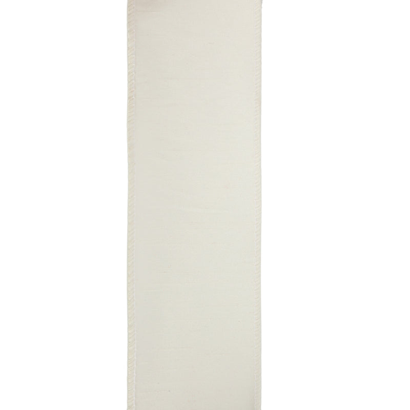 2 1/2" Wired Dupioni Ribbon | Antique White | 10 Yard Roll
