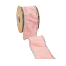 2 1/2" Wired Dupioni Ribbon w / Lurex Trim | Pink/Silver | 10 Yard Roll