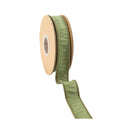 1" Wired Dupioni Ribbon | Moss | 10 Yard Roll