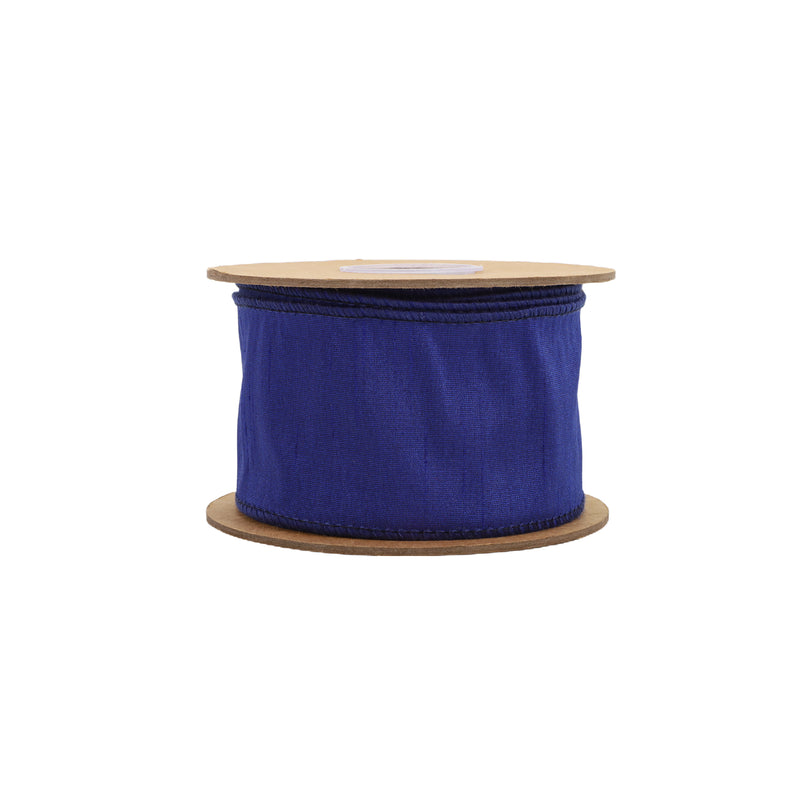 2 1/2" Wired Dupioni Ribbon | Royal | 10 Yard Roll