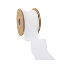 2 1/2" Wired Dupioni Ribbon | White | 10 Yard Roll