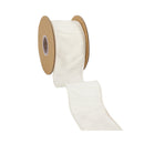 2 1/2" Wired Dupioni Ribbon | Antique White | 10 Yard Roll
