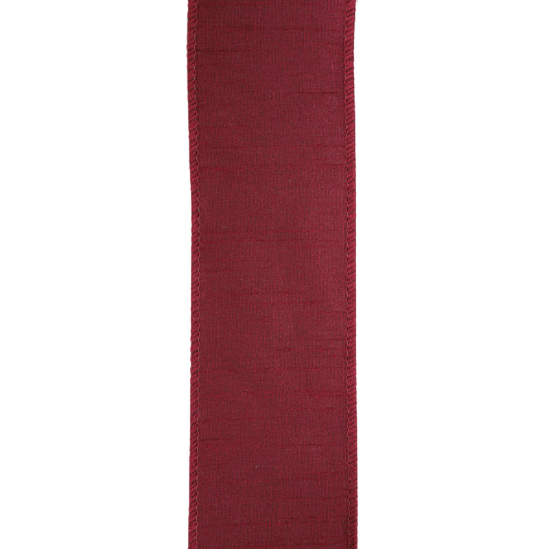 2 1/2" Wired Dupioni Ribbon | Wine | 10 Yard Roll