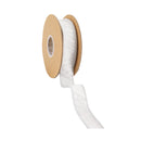 1" Wired Dupioni Ribbon | Silver | 10 Yard Roll