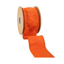 2 1/2" Wired Dupioni Ribbon | Pumpkin | 10 Yard Roll