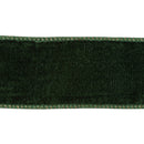 2 1/2" Wired Premium Velvet Ribbon w/ Tissue Back | Green/Gold | 10 Yard Roll