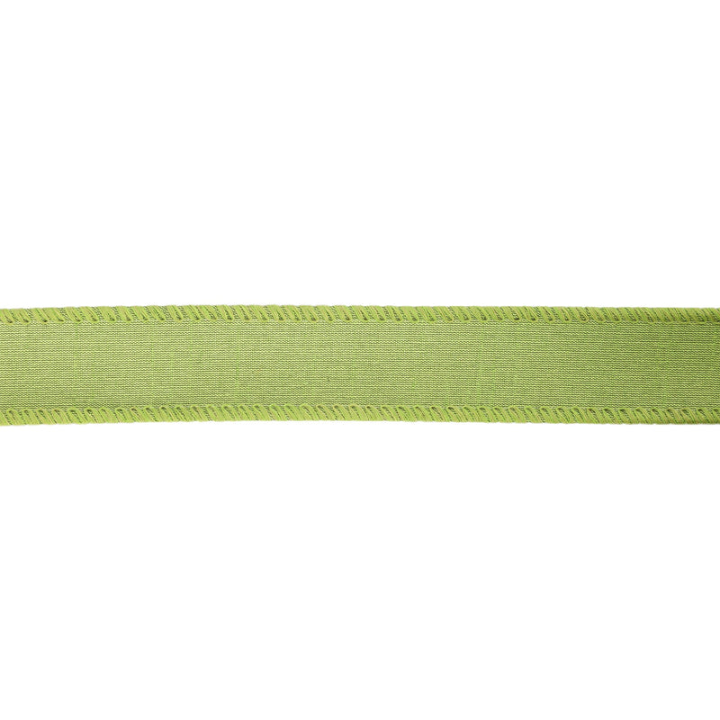 1" Wired Dupioni Ribbon | Green Apple | 10 Yard Roll