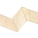 2 1/2" Wired Dupioni Ribbon w/ Metallic Stripe | Natural/Gold | 10 Yard Roll