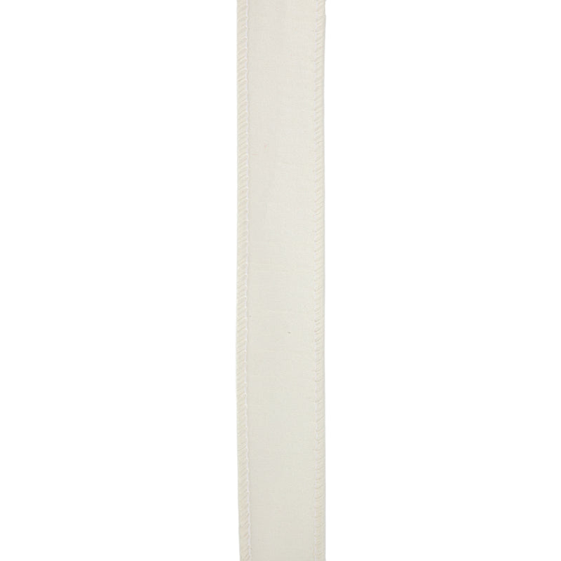 1" Wired Dupioni Ribbon | Antique White | 10 Yard Roll
