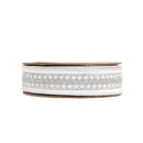 1 1/2" Double-Fused Wired Velvet Ribbon w/ Metallic Trim | White/Silver | 10 Yard Roll