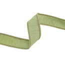 1" Wired Dupioni Ribbon | Moss | 10 Yard Roll