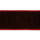 2 1/2" Wired Premium Velvet Ribbon w/ Tissue Back | Burgundy | 10 Yard Roll