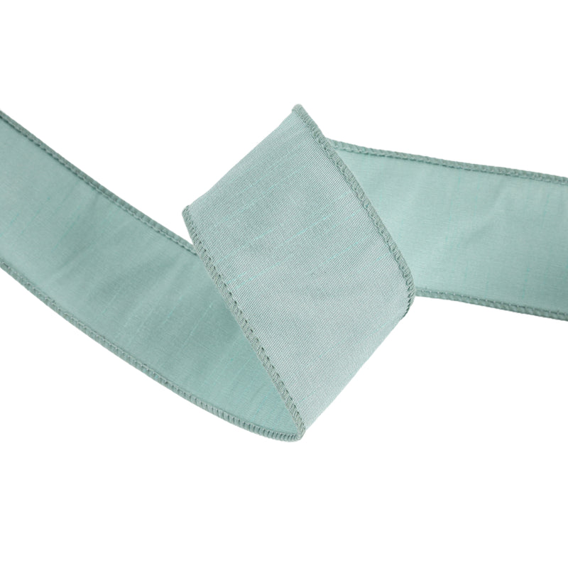 2 1/2" Wired Dupioni Ribbon | Seafoam | 10 Yard Roll