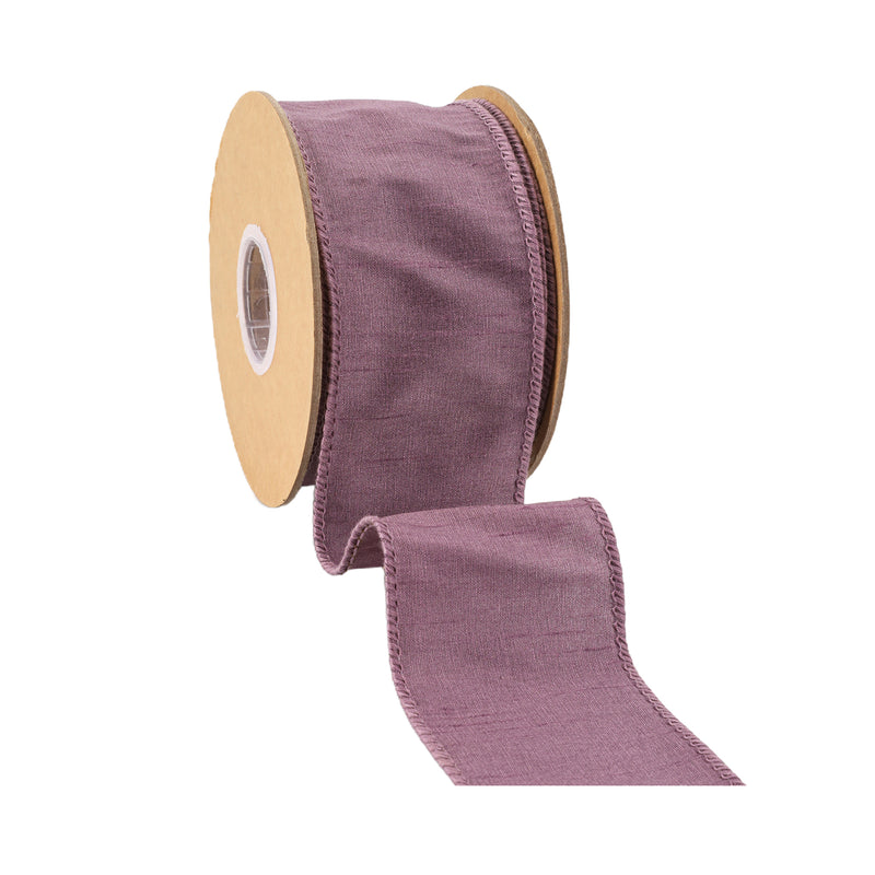 2 1/2" Wired Dupioni Ribbon | Amethyst | 10 Yard Roll