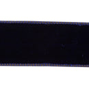 2 1/2" Wired Premium Velvet Ribbon w/ Tissue Back | Blue/Gold | 10 Yard Roll