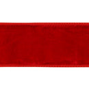 2 1/2" Wired Premium Velvet Ribbon w/ Tissue Back | Red | 10 Yard Roll
