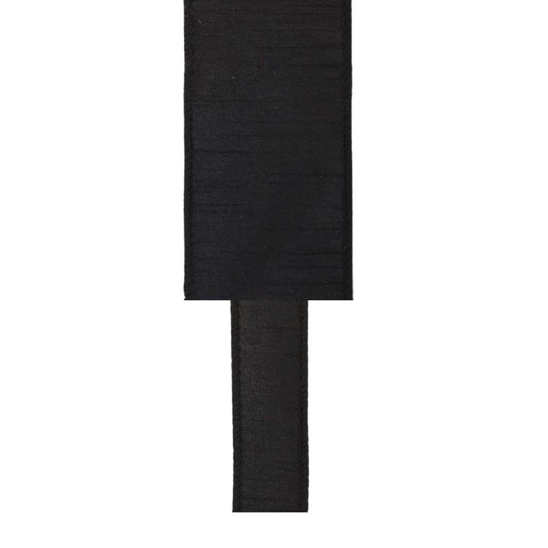 2 1/2" Wired Dupioni Ribbon | Black | 10 Yard Roll