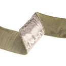 4" Wired Premium Velvet Ribbon w/ Tissue Back | Platinum/Gold | 10 Yard Roll