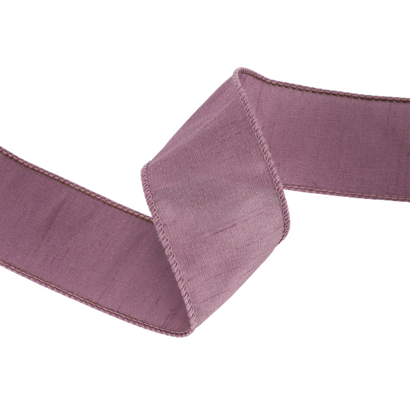 2 1/2" Wired Dupioni Ribbon | Amethyst | 10 Yard Roll