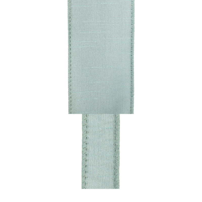 2 1/2" Wired Dupioni Ribbon | Seafoam | 10 Yard Roll