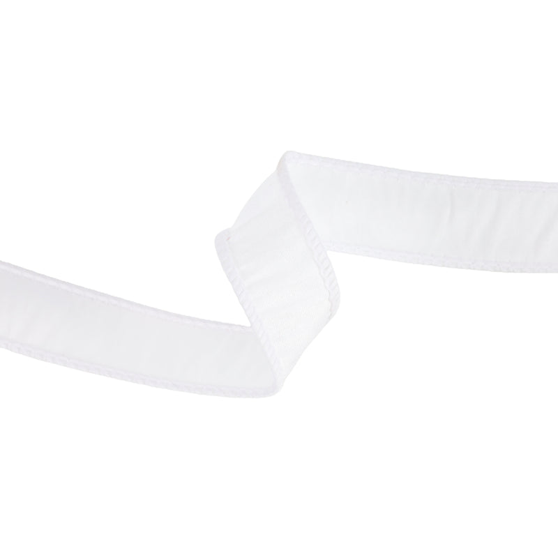 1" Wired Dupioni Ribbon | White | 10 Yard Roll