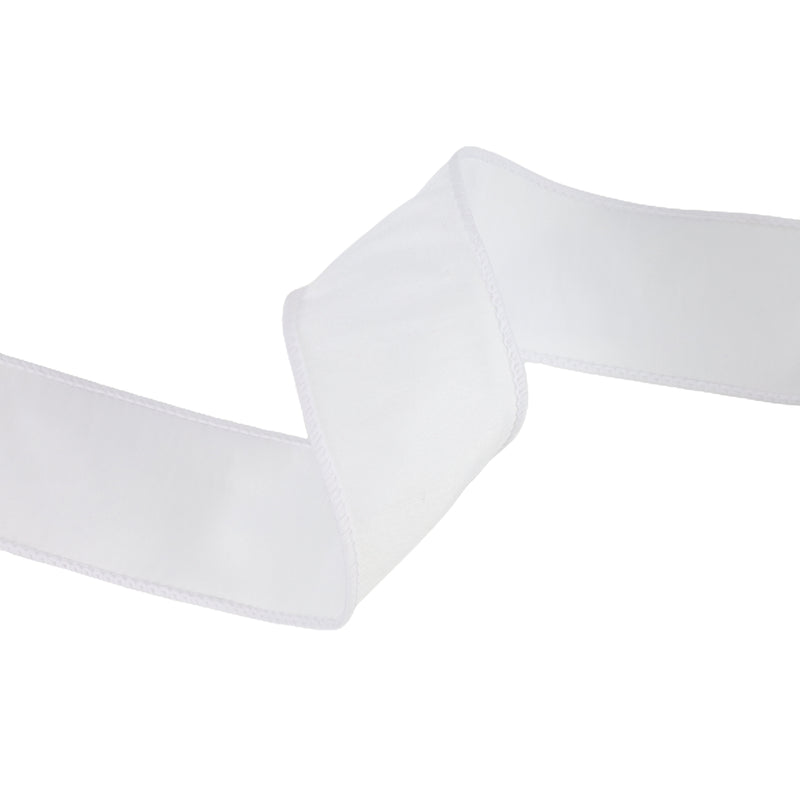 2 1/2" Wired Dupioni Ribbon | White | 10 Yard Roll