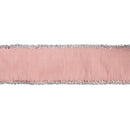 2 1/2" Wired Dupioni Ribbon w / Lurex Trim | Pink/Silver | 10 Yard Roll