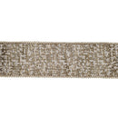 2 1/2" Double-Fused Wired Jacquard Ribbon | Ivory/Gold Metallic | 10 Yard Roll