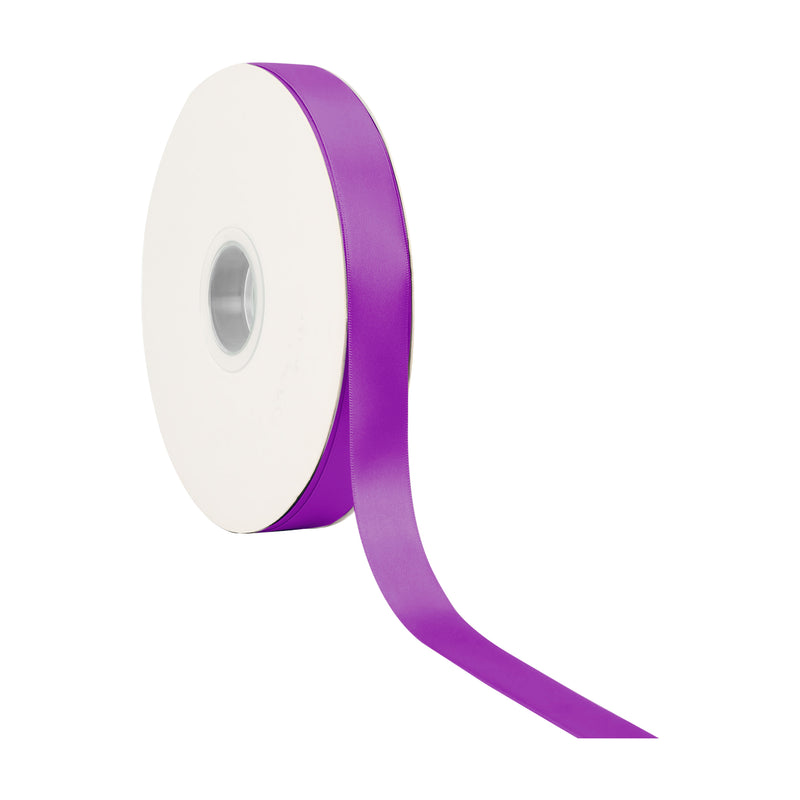 7/8" Single Face Satin Ribbon | Purple (465) | 100 Yard Roll