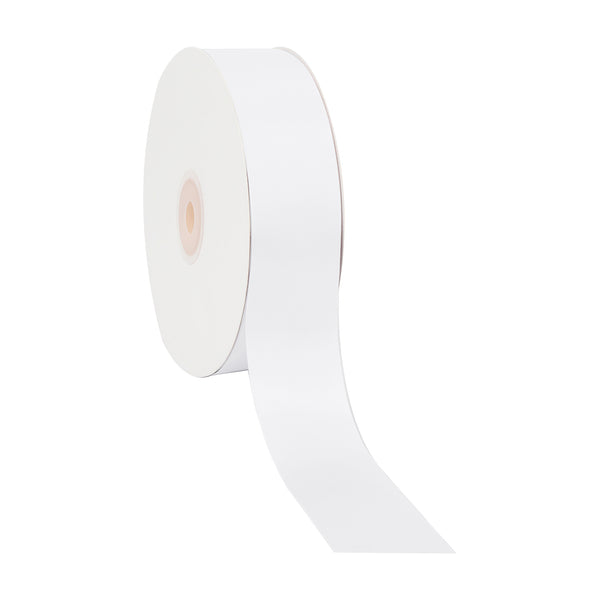 1 1/2" Single Face Satin Ribbon | White (029) | 50 Yard Roll