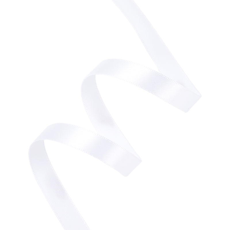 3/8" Single Face Satin Ribbon | White (029) | 100 Yard Roll