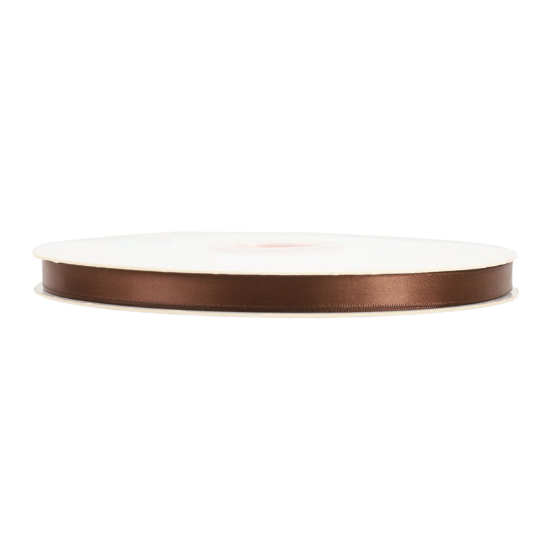 3/8" Single Face Satin Ribbon | Brown (850) | 100 Yard Roll