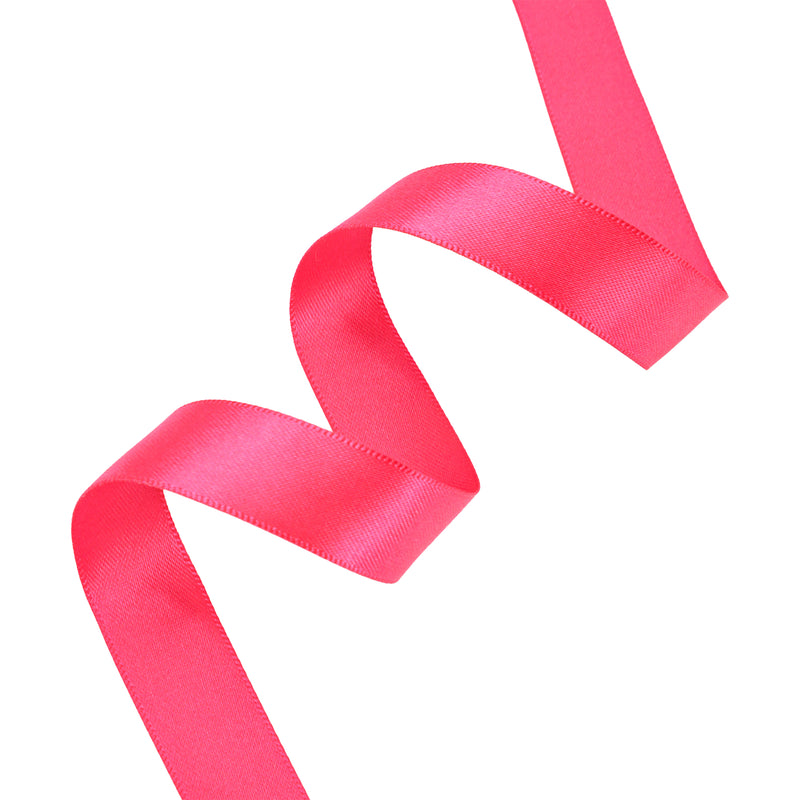 3/8" Single Face Satin Ribbon | Shocking Pink (175) | 100 Yard Roll