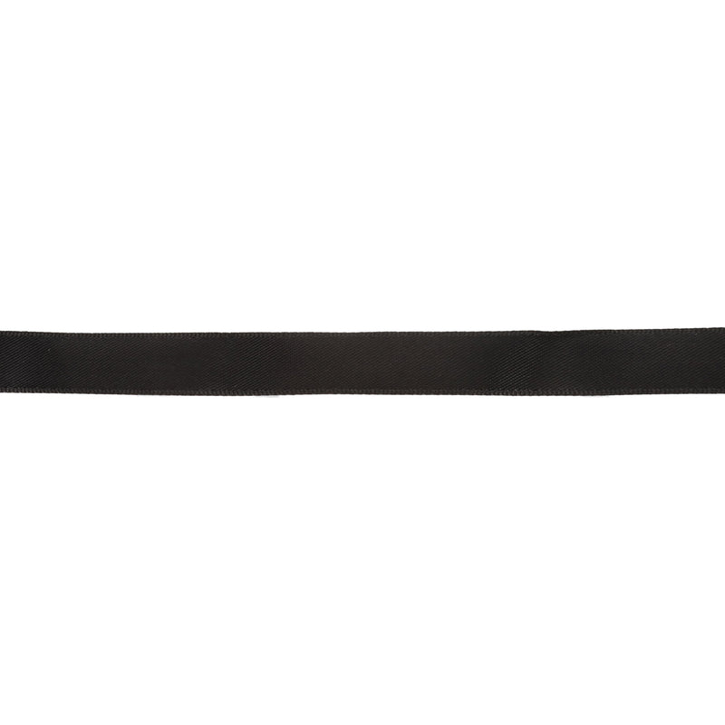 3/8" Single Face Satin Ribbon | Black (030) | 100 Yard Roll