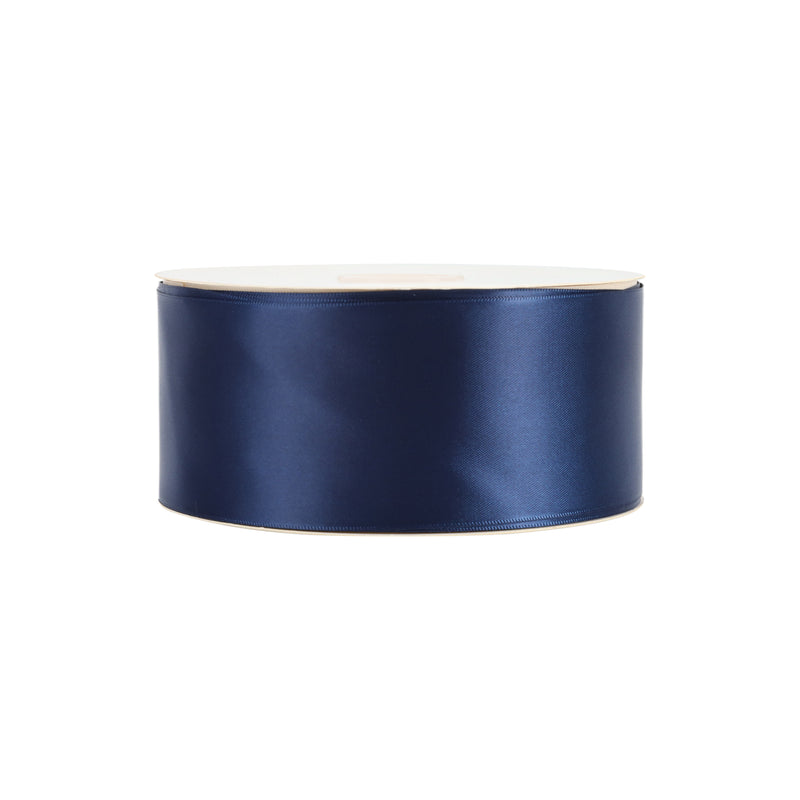 2 1/4" Double Face Satin Ribbon | Navy (370) | 50 Yard Roll