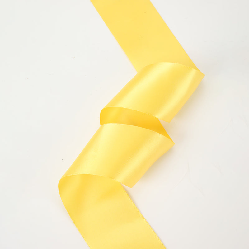 1 1/2" Double Face Satin Ribbon | Maize (650) | 50 Yard Roll