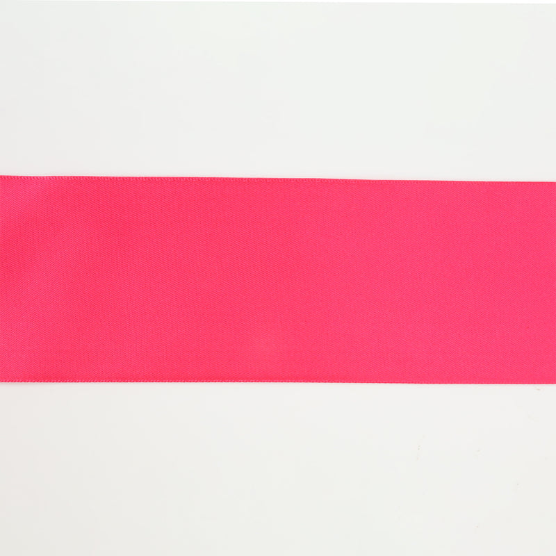 1 1/2" Double Face Satin Ribbon | Shocking Pink (175) | 50 Yard Roll